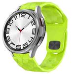 For Samsung Galaxy Watch 6 Classic 47mm Football Texture Reverse Buckle Silicone Watch Band(Lime Green)