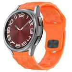 For Samsung Galaxy Watch 6 Classic 43mm Football Texture Reverse Buckle Silicone Watch Band(Orange)