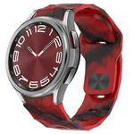 For Samsung Galaxy Watch 6 Classic 43mm Football Texture Reverse Buckle Silicone Watch Band(Camouflage Red)