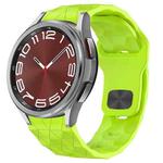 For Samsung Galaxy Watch 6 Classic 43mm Football Texture Reverse Buckle Silicone Watch Band(Lime Green)