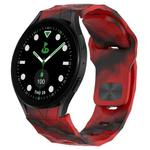For Samsung Galaxy watch 5 Golf Edition Football Texture Reverse Buckle Silicone Watch Band(Camouflage Red)