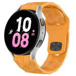 For Samsung Galaxy Watch 5  44mm Football Texture Reverse Buckle Silicone Watch Band(Yellow)