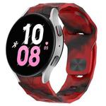 For Samsung Galaxy Watch 5  44mm Football Texture Reverse Buckle Silicone Watch Band(Camouflage Red)