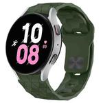 For Samsung Galaxy Watch 5  44mm Football Texture Reverse Buckle Silicone Watch Band(Army Green)