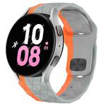 For Samsung Galaxy Watch 5  44mm Football Texture Reverse Buckle Silicone Watch Band(Grey Orange)