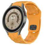 For Samsung Galaxy Watch 5 Pro  45mm Football Texture Reverse Buckle Silicone Watch Band(Yellow)