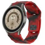 For Samsung Galaxy Watch 5 Pro  45mm Football Texture Reverse Buckle Silicone Watch Band(Camouflage Red)