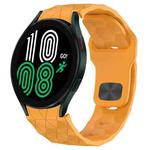 For Samsung Galaxy Watch 4 44mm Football Texture Reverse Buckle Silicone Watch Band(Yellow)