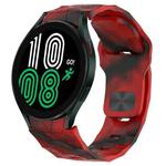 For Samsung Galaxy Watch 4 44mm Football Texture Reverse Buckle Silicone Watch Band(Camouflage Red)