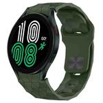 For Samsung Galaxy Watch 4 44mm Football Texture Reverse Buckle Silicone Watch Band(Army Green)