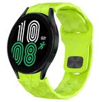 For Samsung Galaxy Watch 4 44mm Football Texture Reverse Buckle Silicone Watch Band(Lime Green)