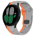 For Samsung Galaxy Watch 4 44mm Football Texture Reverse Buckle Silicone Watch Band(Grey Orange)