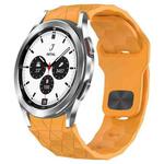 For Samsung  Galaxy Watch 4 Classic 42mm Football Texture Reverse Buckle Silicone Watch Band(Yellow)