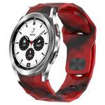 For Samsung  Galaxy Watch 4 Classic 42mm Football Texture Reverse Buckle Silicone Watch Band(Camouflage Red)