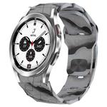 For Samsung  Galaxy Watch 4 Classic 42mm Football Texture Reverse Buckle Silicone Watch Band(Camouflage Gray)