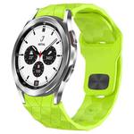 For Samsung  Galaxy Watch 4 Classic 42mm Football Texture Reverse Buckle Silicone Watch Band(Lime Green)