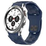 For Samsung  Galaxy Watch 4 Classic 42mm Football Texture Reverse Buckle Silicone Watch Band(Midnight Blue)