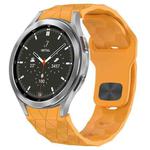 For Samsung  Galaxy Watch 4 Classic 46mm Football Texture Reverse Buckle Silicone Watch Band(Yellow)