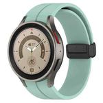 For Samsung Galaxy Watch FE 40mm Magnetic Folding Black Buckle Silicone Watch Band(Teal Green)