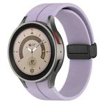 For Samsung Galaxy Watch FE 40mm Magnetic Folding Black Buckle Silicone Watch Band(Purple)