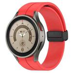 For Samsung Galaxy Watch7 40 / 44mm Magnetic Folding Black Buckle Silicone Watch Band(Red)
