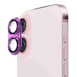 For iPhone 16 / 16 Plus ENKAY Aluminium Alloy Tempered Glass Lens Cover Film(Purple)