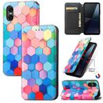 For Sony Xperia 10 VI CaseNeo Colorful Magnetic Leather Phone Case(Colorful Cube)