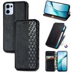 For OPPO Reno13 Cubic Grid Pressed Magnetic Leather Phone Case(Black)