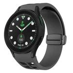 For Sansung Galaxy Watch 5 Pro Golf Edition Richard Magnetic Folding Black Buckle Silicone Watch Band(Space gray)