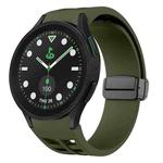 For Sansung Galaxy Watch 5 Pro Golf Edition Richard Magnetic Folding Black Buckle Silicone Watch Band(Army Green)