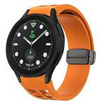 For Sansung Galaxy Watch 5 Pro Golf Edition Richard Magnetic Folding Black Buckle Silicone Watch Band(Orange)