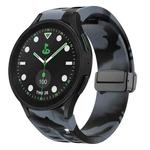 For Sansung Galaxy Watch 5 Pro Golf Edition Richard Magnetic Folding Black Buckle Silicone Watch Band(Black Gray Camouflage)