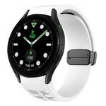 For Samsung Galaxy Watch 5 Golf Edition Richard Magnetic Folding Black Buckle Silicone Watch Band(White)