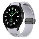 For Samsung Galaxy Watch 5 Golf Edition Richard Magnetic Folding Black Buckle Silicone Watch Band(Light Gray)