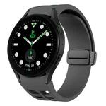 For Samsung Galaxy Watch 5 Golf Edition Richard Magnetic Folding Black Buckle Silicone Watch Band(Space gray)