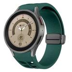 For Sansung Galaxy Watch 5 Pro 45mm Richard Magnetic Folding Black Buckle Silicone Watch Band(Dark Green)