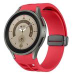 For Sansung Galaxy Watch 5 Pro 45mm Richard Magnetic Folding Black Buckle Silicone Watch Band(Red)