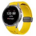 For Samsung Galaxy Watch 7 40 / 44mm Richard Magnetic Folding Black Buckle Silicone Watch Band(Yellow)