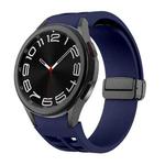 For Samsung Galaxy Watch 6 class 43 / 47mmic Richard Magnetic Folding Black Buckle Silicone Watch Band(Midnight Blue)
