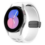 For Samsung Galaxy Watch 5 40 / 44mm Richard Magnetic Folding Black Buckle Silicone Watch Band(White)
