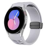 For Samsung Galaxy Watch 5 40 / 44mm Richard Magnetic Folding Black Buckle Silicone Watch Band(Light Gray)