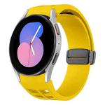 For Samsung Galaxy Watch 5 40 / 44mm Richard Magnetic Folding Black Buckle Silicone Watch Band(Yellow)