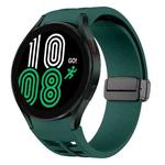 Fou Samsung Galaxy Watch 4 40 / 44mm Richard Magnetic Folding Black Buckle Silicone Watch Band(Dark Green)