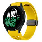 Fou Samsung Galaxy Watch 4 40 / 44mm Richard Magnetic Folding Black Buckle Silicone Watch Band(Yellow)