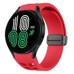 Fou Samsung Galaxy Watch 4 40 / 44mm Richard Magnetic Folding Black Buckle Silicone Watch Band(Red)