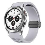 For Samsung Galaxy Watch 4 classic 42 / 46mm Richard Magnetic Folding Black Buckle Silicone Watch Band(Light Gray)