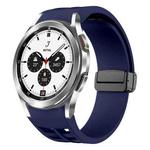 For Samsung Galaxy Watch 4 classic 42 / 46mm Richard Magnetic Folding Black Buckle Silicone Watch Band(Midnight Blue)