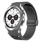 For Samsung Galaxy Watch 4 classic 42 / 46mm Richard Magnetic Folding Black Buckle Silicone Watch Band(Space gray)