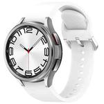 For Samsung Galaxy Watch 6 Classic 47mm Solid Color Silver Buckle Quick Release Silicone Watch Band(White)