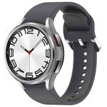 For Samsung Galaxy Watch 6 Classic 47mm Solid Color Silver Buckle Quick Release Silicone Watch Band(Grey)